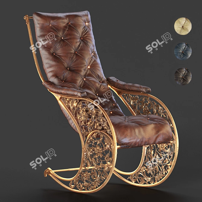 Elegant Winfield Rocking Chair 3D model image 1