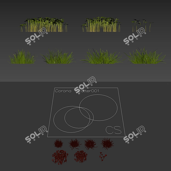 Scatter Grass Kit for Vray 3D model image 5