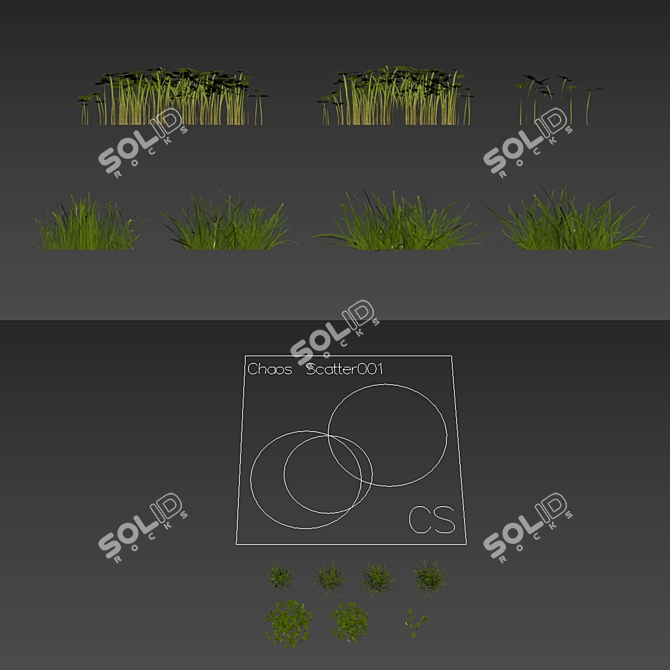 Scatter Grass Kit for Vray 3D model image 6