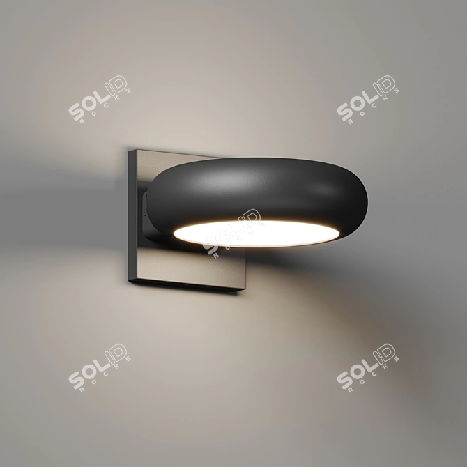 Modern Aluminum Ring LED Wall Sconce 3D model image 3