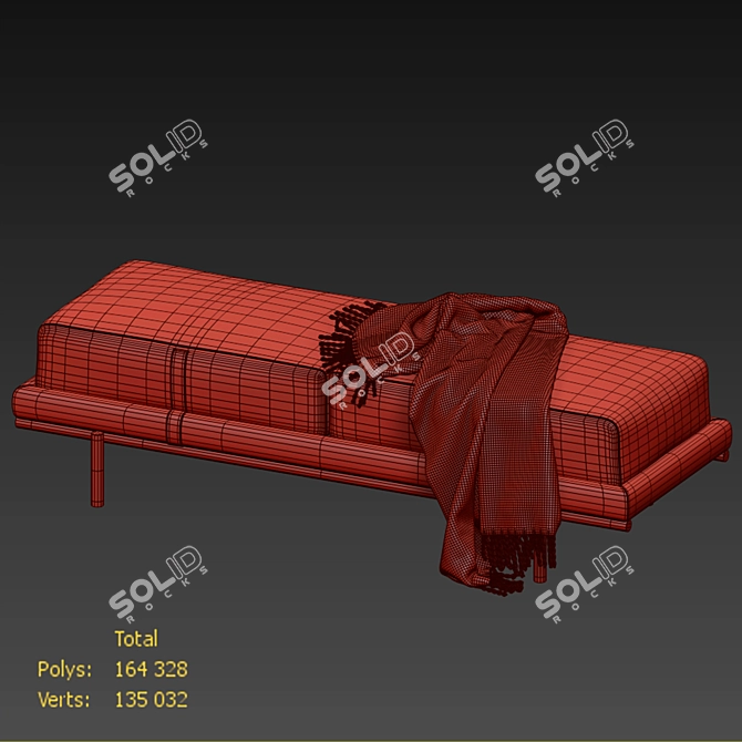 Elegant Flou New Bond Bench 3D model image 4