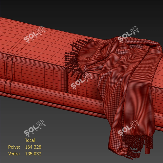 Elegant Flou New Bond Bench 3D model image 5