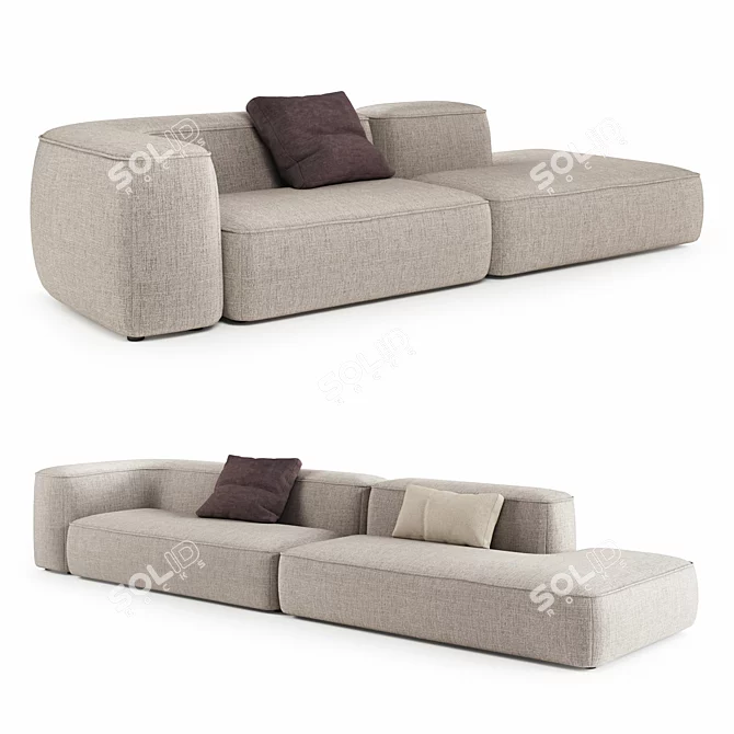 Leman C1 Deep Minimalistic Design Sofa 3D model image 2