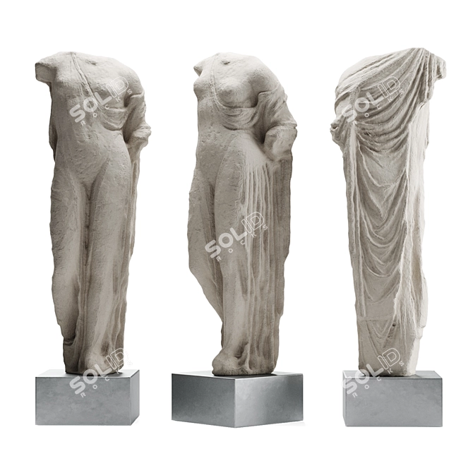 Goddess Venus Tall Torso Sculpture 3D model image 1