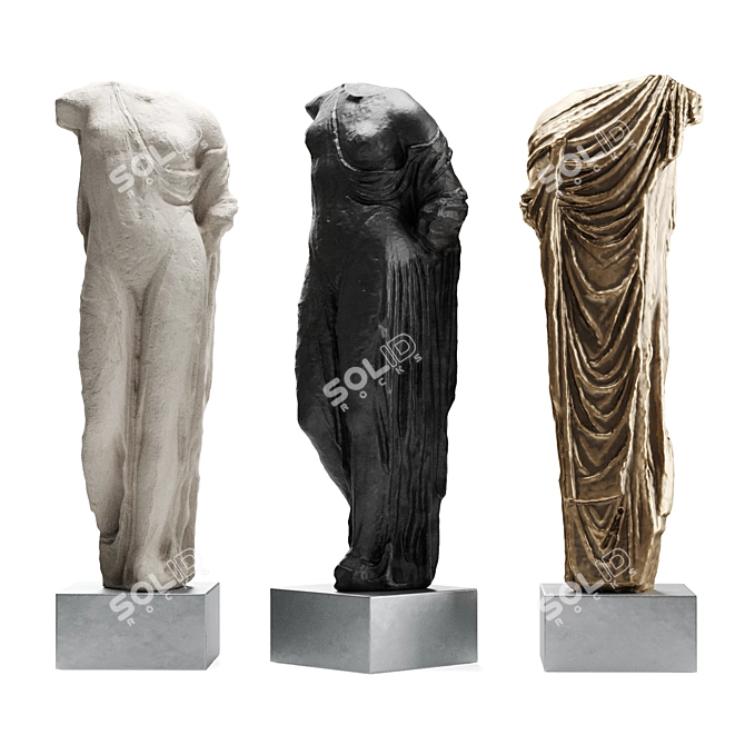 Goddess Venus Tall Torso Sculpture 3D model image 2