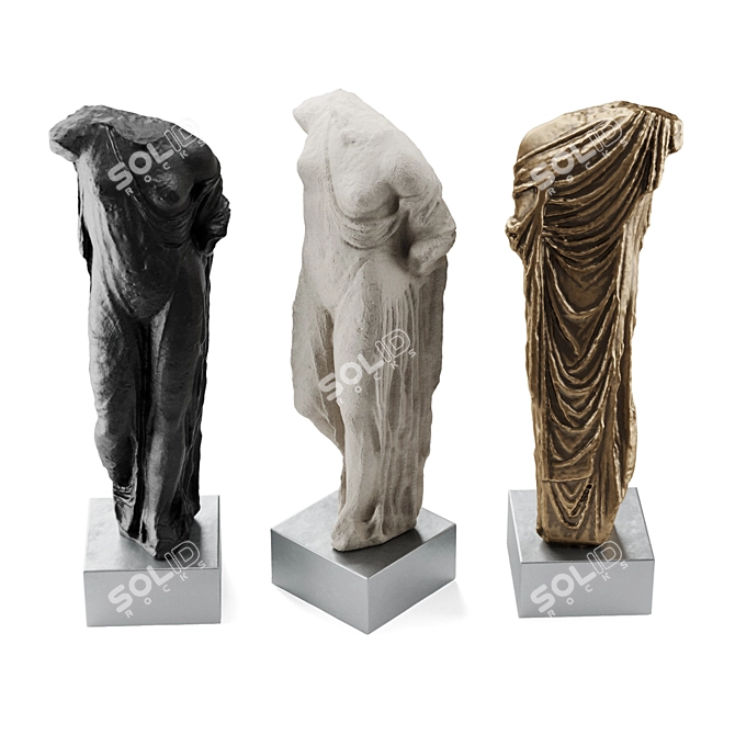 Goddess Venus Tall Torso Sculpture 3D model image 5