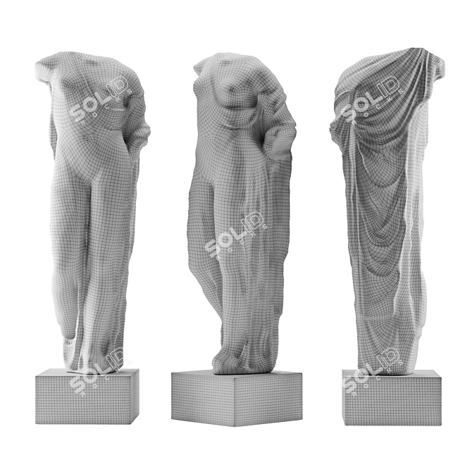 Goddess Venus Tall Torso Sculpture 3D model image 6