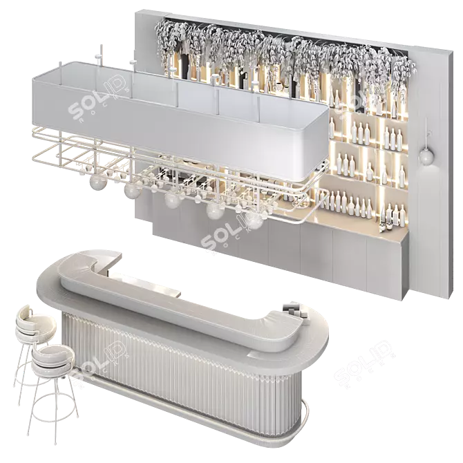 Cafe11 Stainless Steel Bar Counter 3D model image 6