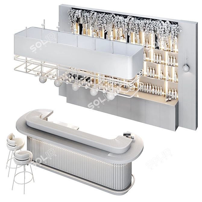 Cafe11 Stainless Steel Bar Counter 3D model image 7