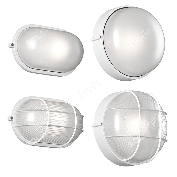 Outdoor Wall Ceiling Lighting White 3D model image 1