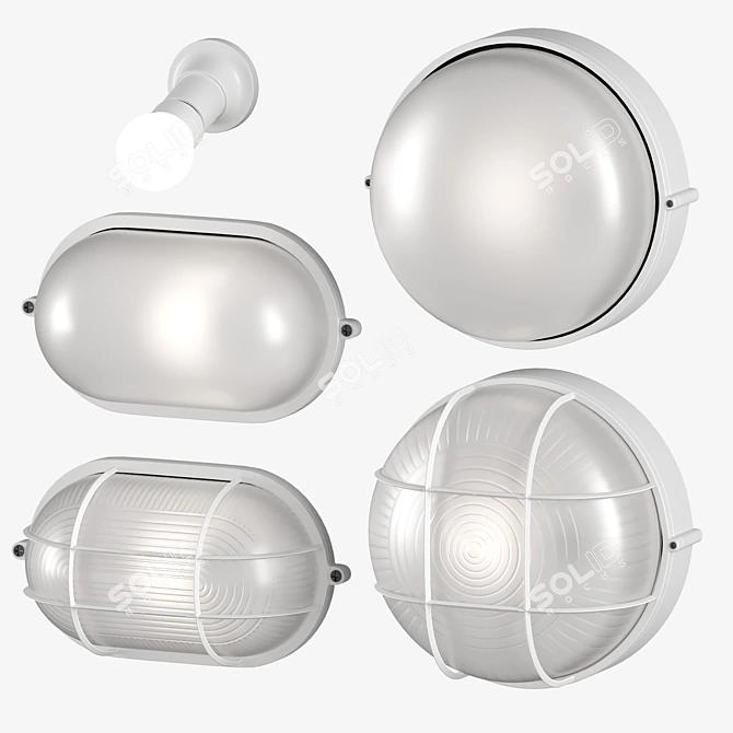 Outdoor Wall Ceiling Lighting White 3D model image 6