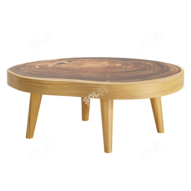 Rustic Millwood Pines Coffee Table 3D model image 3