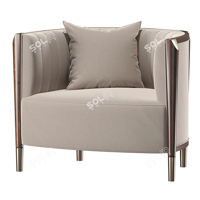 Elegant Oxford Armchair by Caracole 3D model image 1