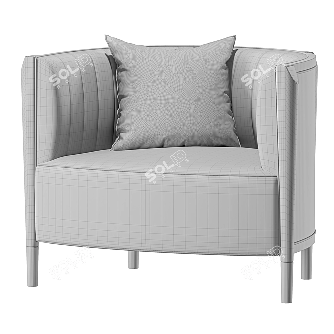 Elegant Oxford Armchair by Caracole 3D model image 3