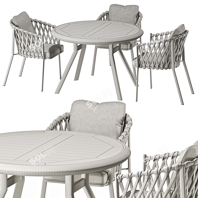 Karel Table & Chair Set 3D model image 2