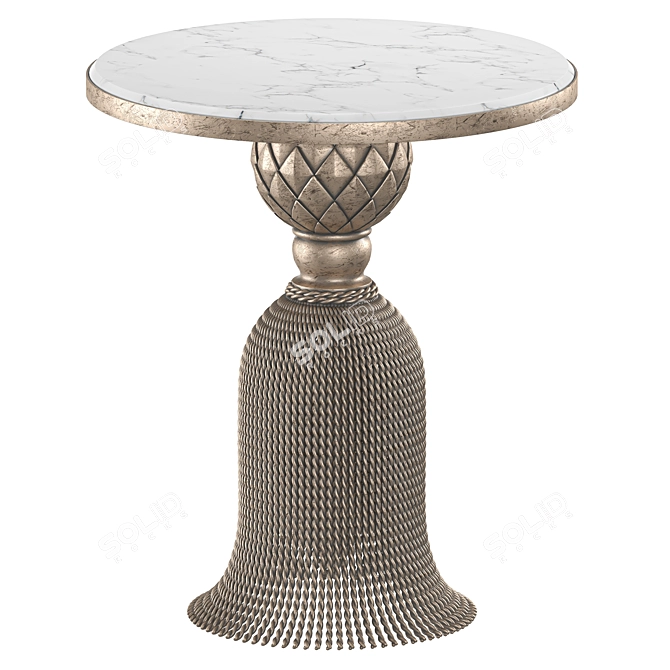 Elegant Marble Tassel Side Table 3D model image 1