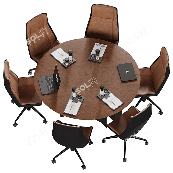 Contemporary Circle Meeting Table 3D model image 3