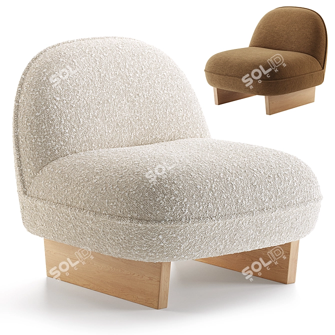 Cozy Sherpa Accent Chair 3D model image 1