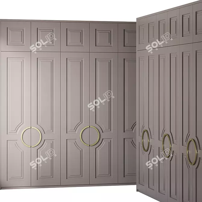 Art Deco Carter Wardrobe Set 3D model image 5