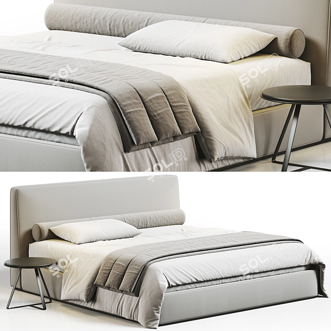 Sleek Minotti Powell Bed Render 3D model image 1