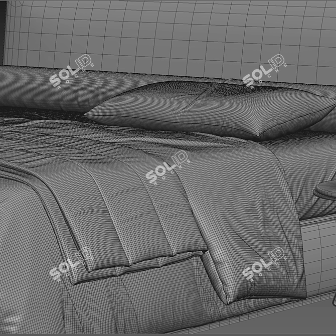 Sleek Minotti Powell Bed Render 3D model image 3