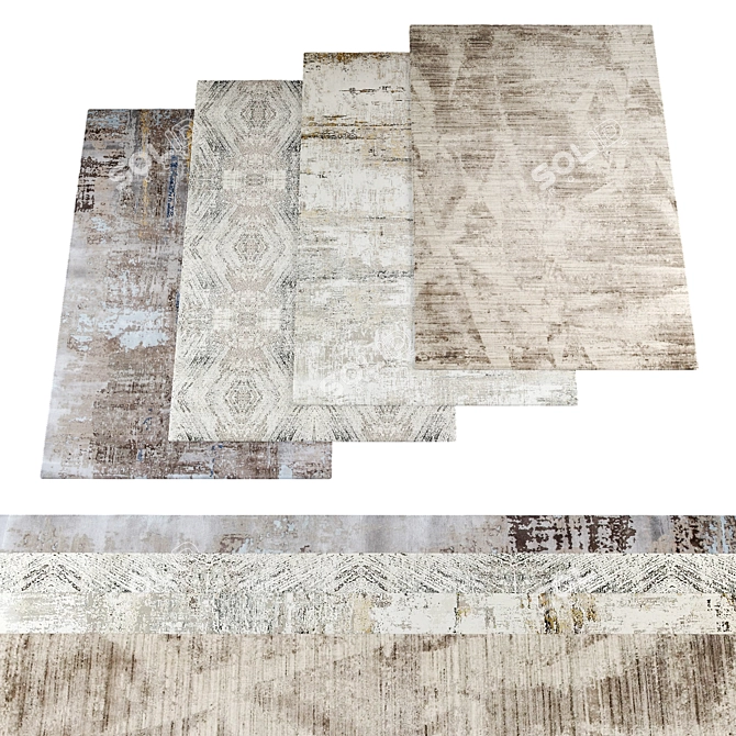  Modern Rug Bundle - 4 Textures 3D model image 1