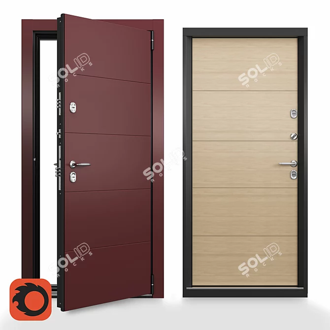 Ultimate Cold-Resistant Outdoor Door 3D model image 1