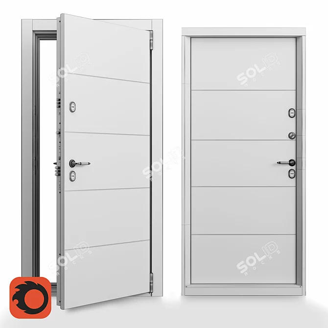 Ultimate Cold-Resistant Outdoor Door 3D model image 3