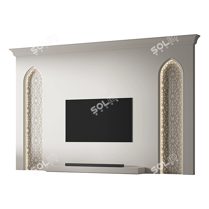 Arabic Decor TV Wall 01 3D model image 1