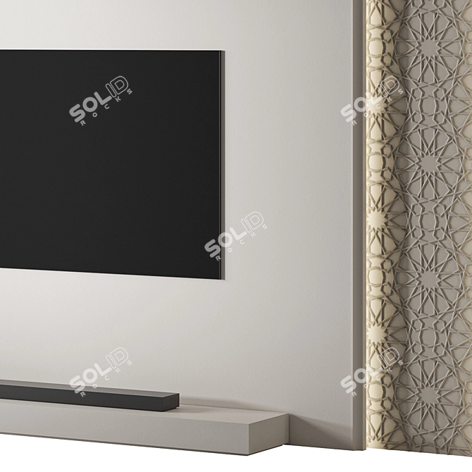 Arabic Decor TV Wall 01 3D model image 4