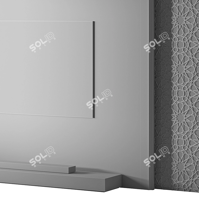 Arabic Decor TV Wall 01 3D model image 5