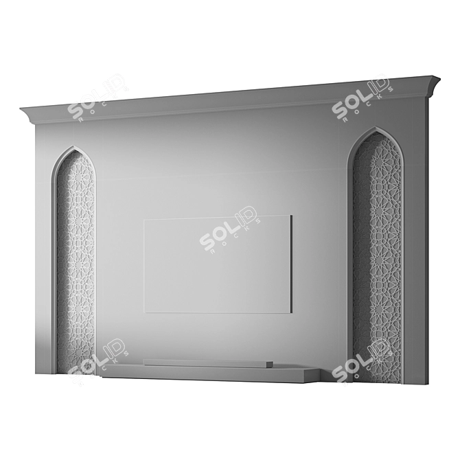 Arabic Decor TV Wall 01 3D model image 7