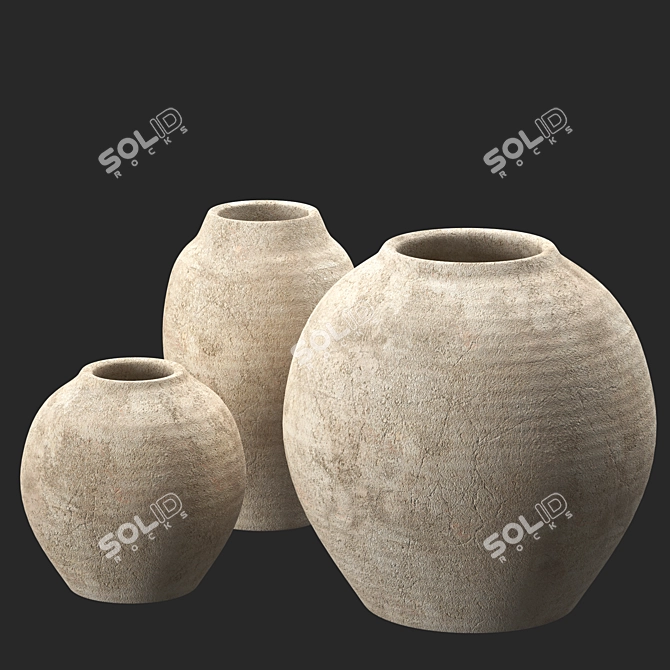 Embossed Ceramic Vases by Zara Home 3D model image 4