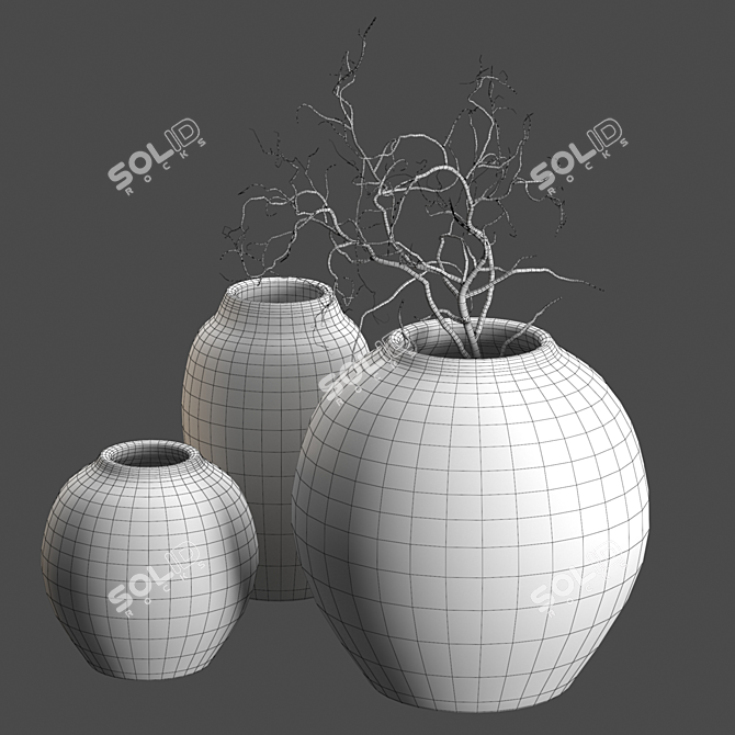 Embossed Ceramic Vases by Zara Home 3D model image 6