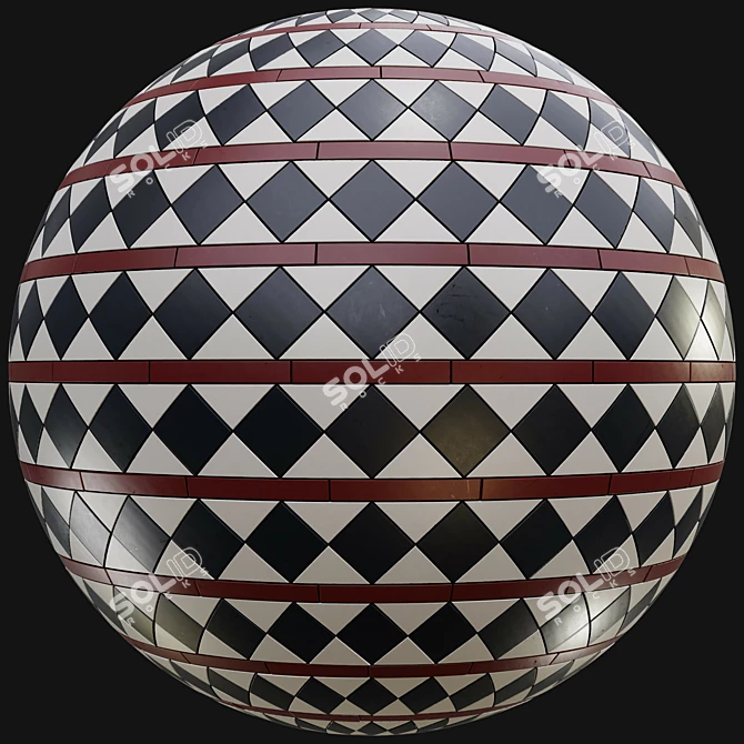 Victorian Seamless PBR Floor Materials 3D model image 3