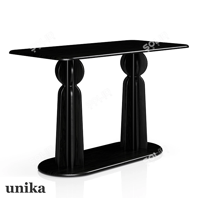 Kaktus Black Rectangular Table 3D model image 3