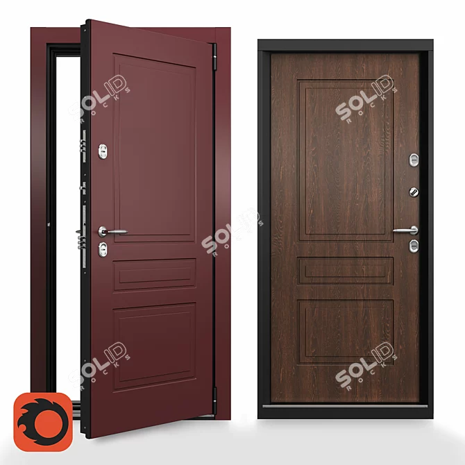 Snegir PRO Steel Door 3D model image 1