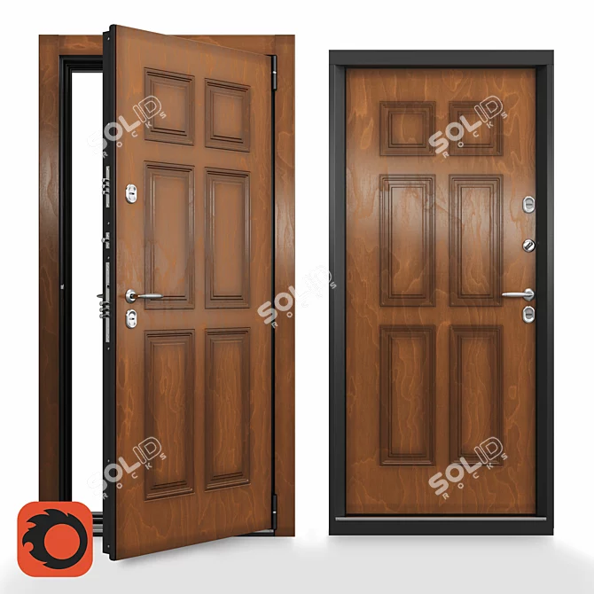 **Title:**
Snegir PRO Cold-Resistant Exterior Door 3D model image 1