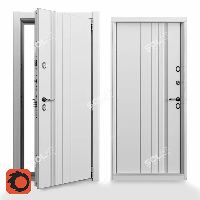 Snegir PRO Frost-Resistant Outdoor Door 3D model image 3