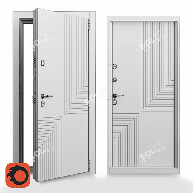 Snegir PRO Outdoor Frost-Resistant Door 3D model image 3