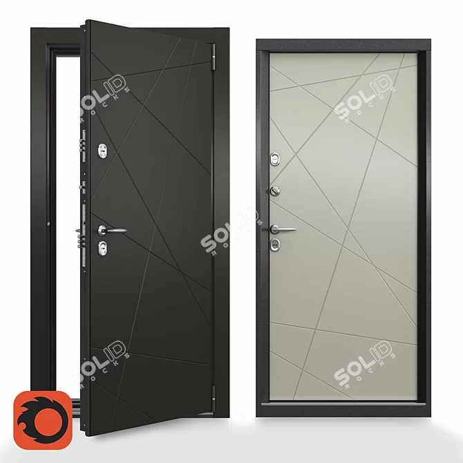 Ultimate Cold-Resistant Exterior Door 3D model image 1