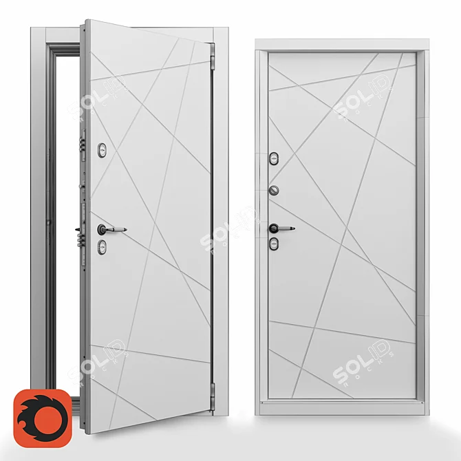 Ultimate Cold-Resistant Exterior Door 3D model image 3