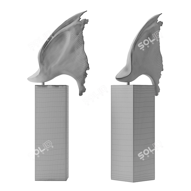 Metal Barrel Sculpture Wing Art 3D model image 6