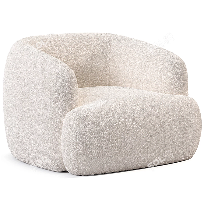 Elegant ALAND Armchair Marac Collection 3D model image 2