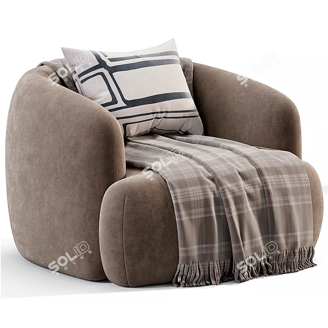 Elegant ALAND Armchair Marac Collection 3D model image 4