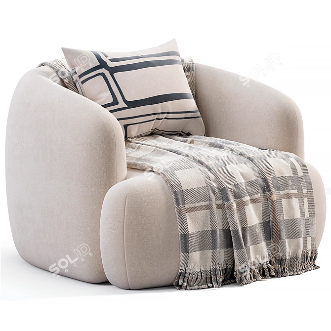 Elegant ALAND Armchair Marac Collection 3D model image 6