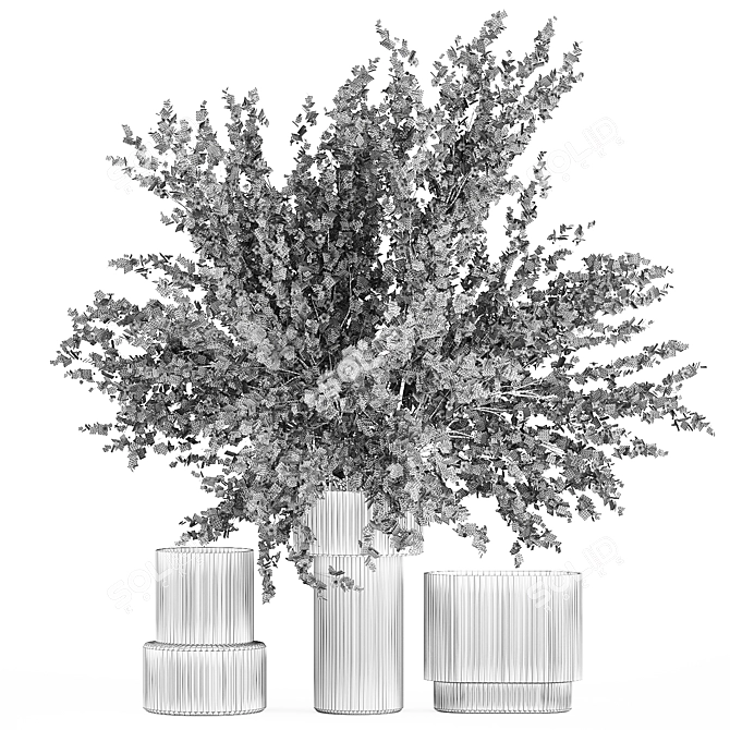 Sakura Blossom Vase Set 3D model image 6