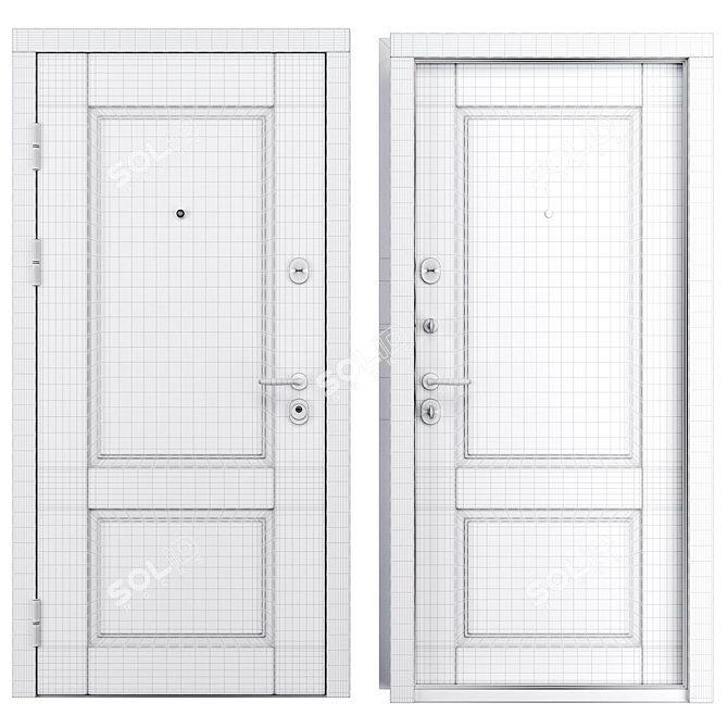  Sonata Metal Entry Door 3D model image 4