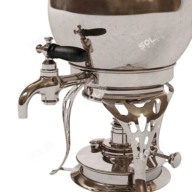 Vintage Nickel Plated Samovar 3D model image 2