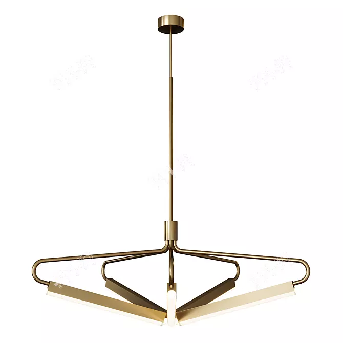 Adjustable Wide Chandelier with Elegance 3D model image 1